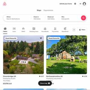 Airbnb Website responsive tablet version