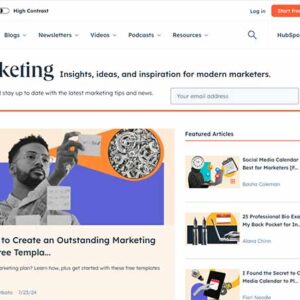 Hubspot.com website - marketing blog