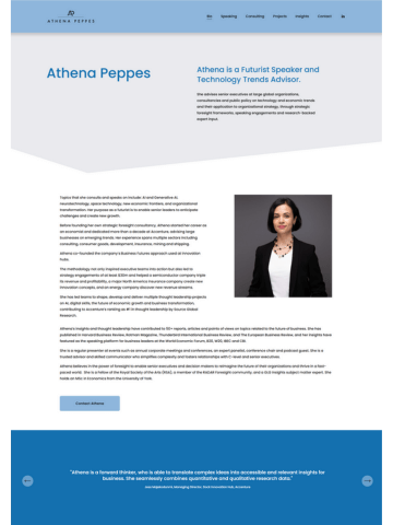 Case Study: Designing a Futurist’s Digital Brand Identity for Athena Peppes