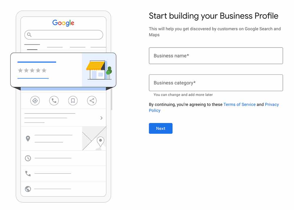 Start Google Business Profile